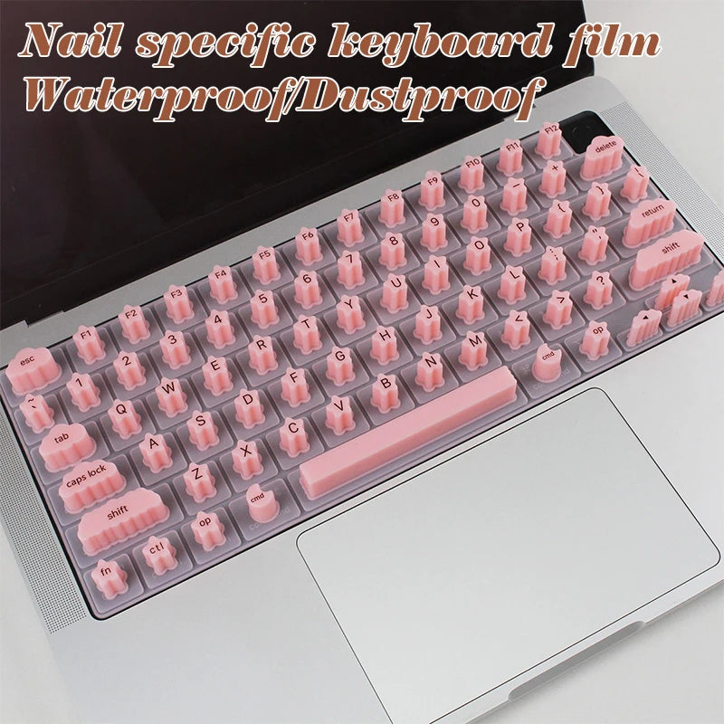 Teclado de silicona para uñas largas