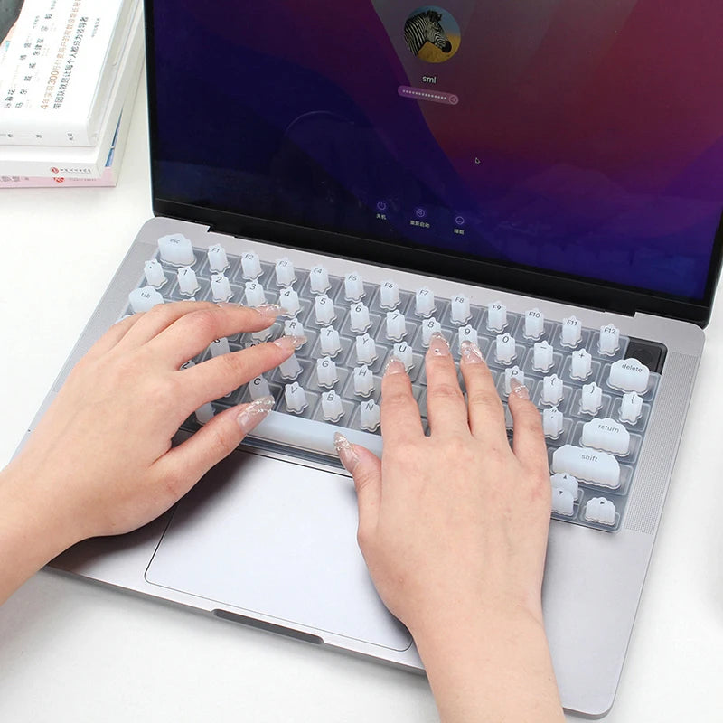 Teclado de silicona para uñas largas